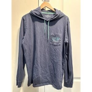 Vineyard Vines Blue Hooded Long Sleeve Tee